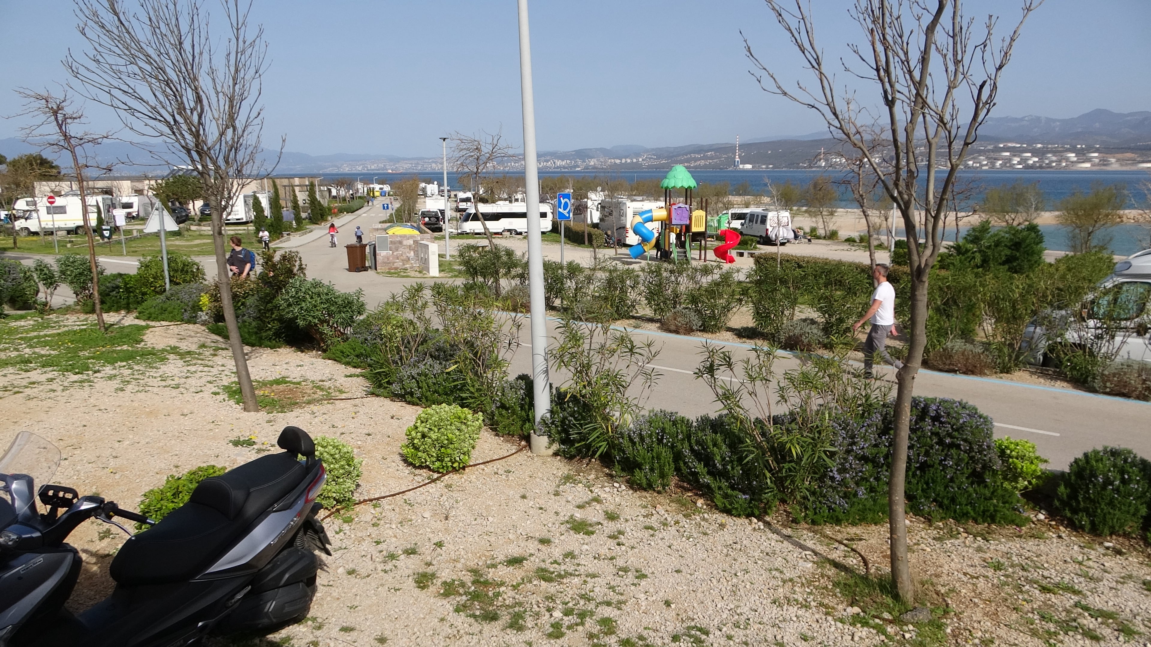 Campingplatz Omišalj, Blick Richtung Rijeka