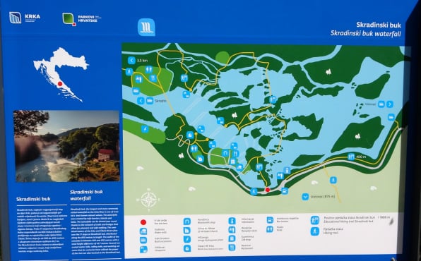 Krka, Übersichtstafel