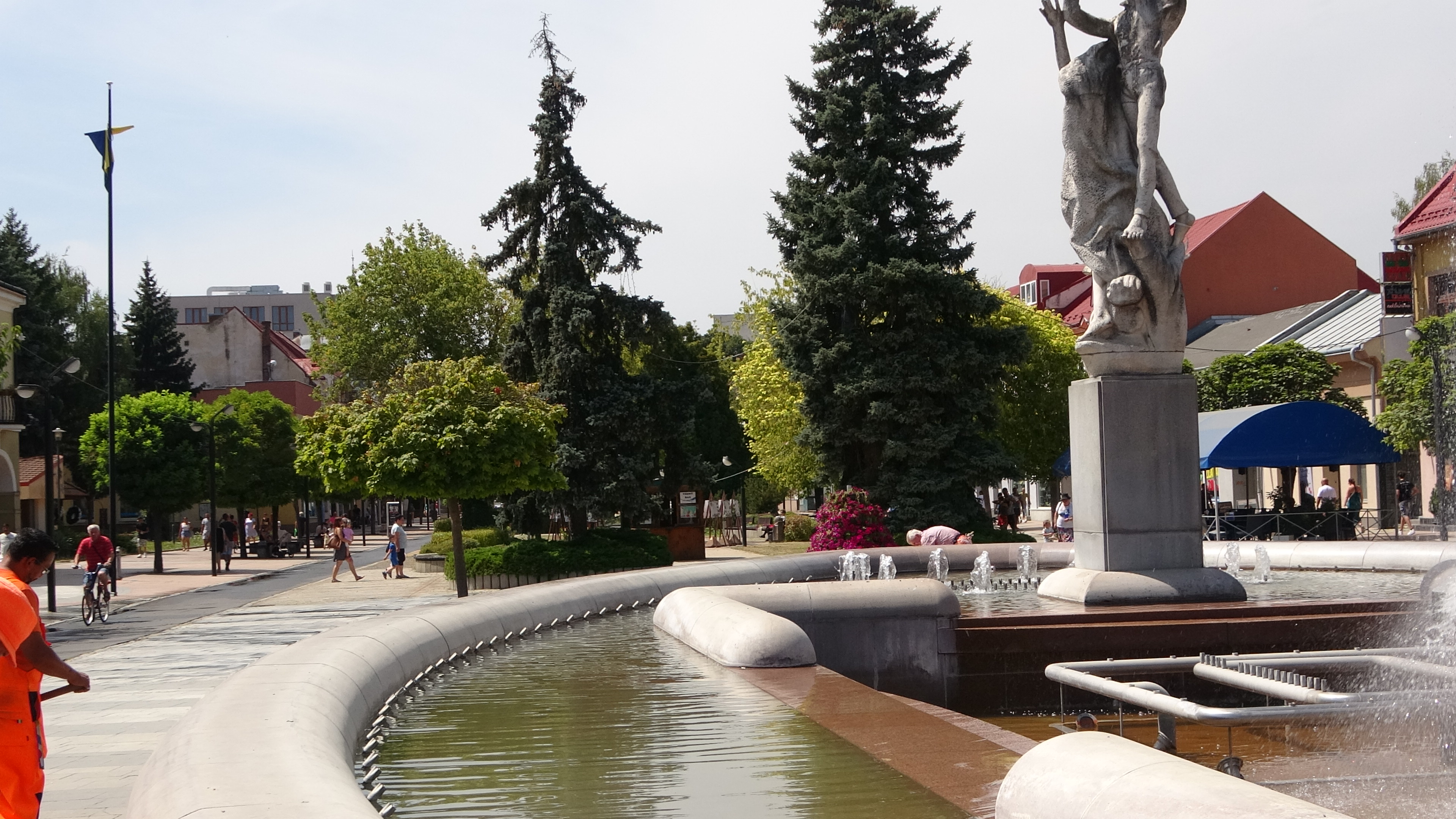 Michalovce, viel Grün im Zentrum