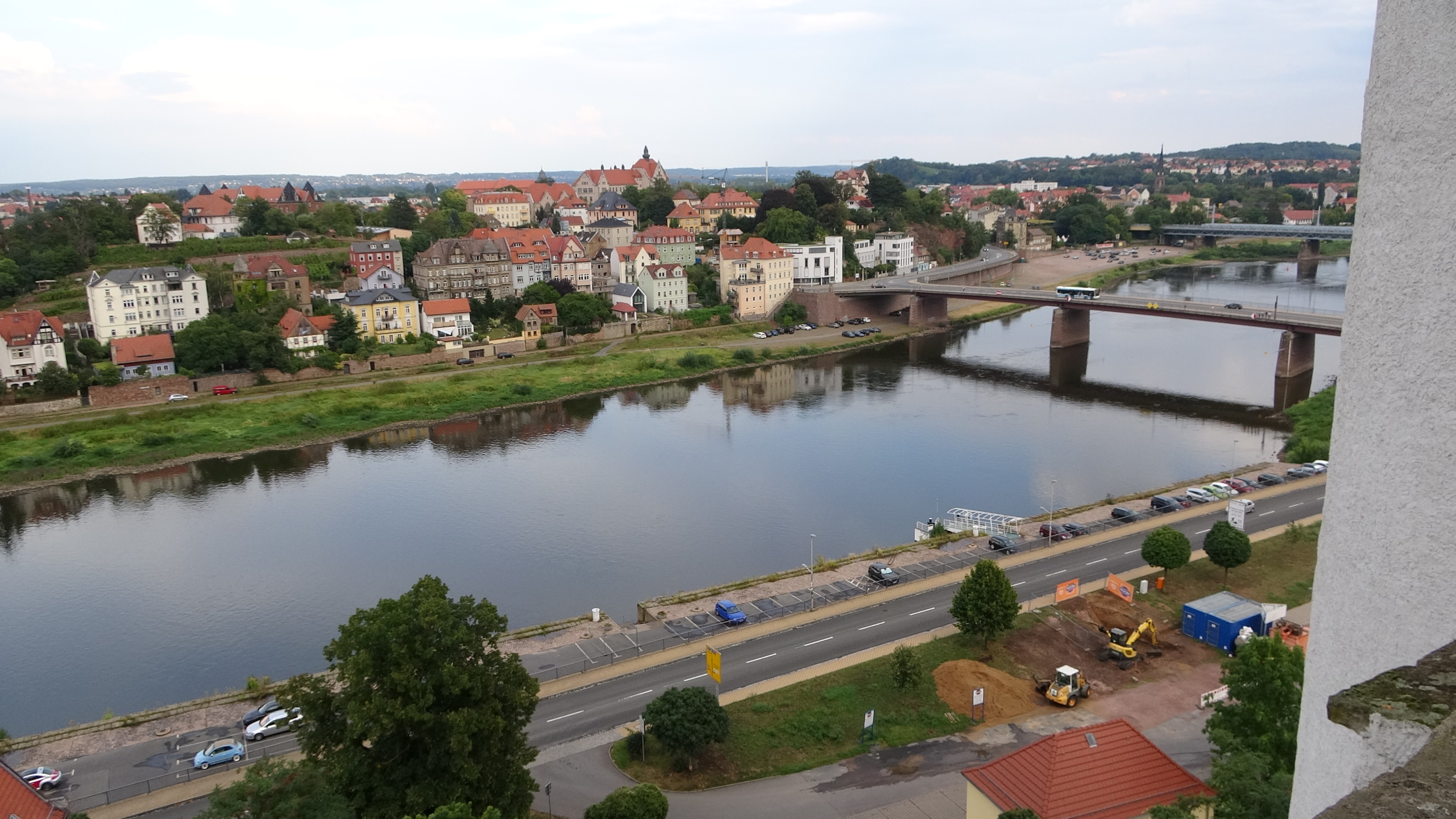 Meißen, Blick vom Domplatz auf Elbe